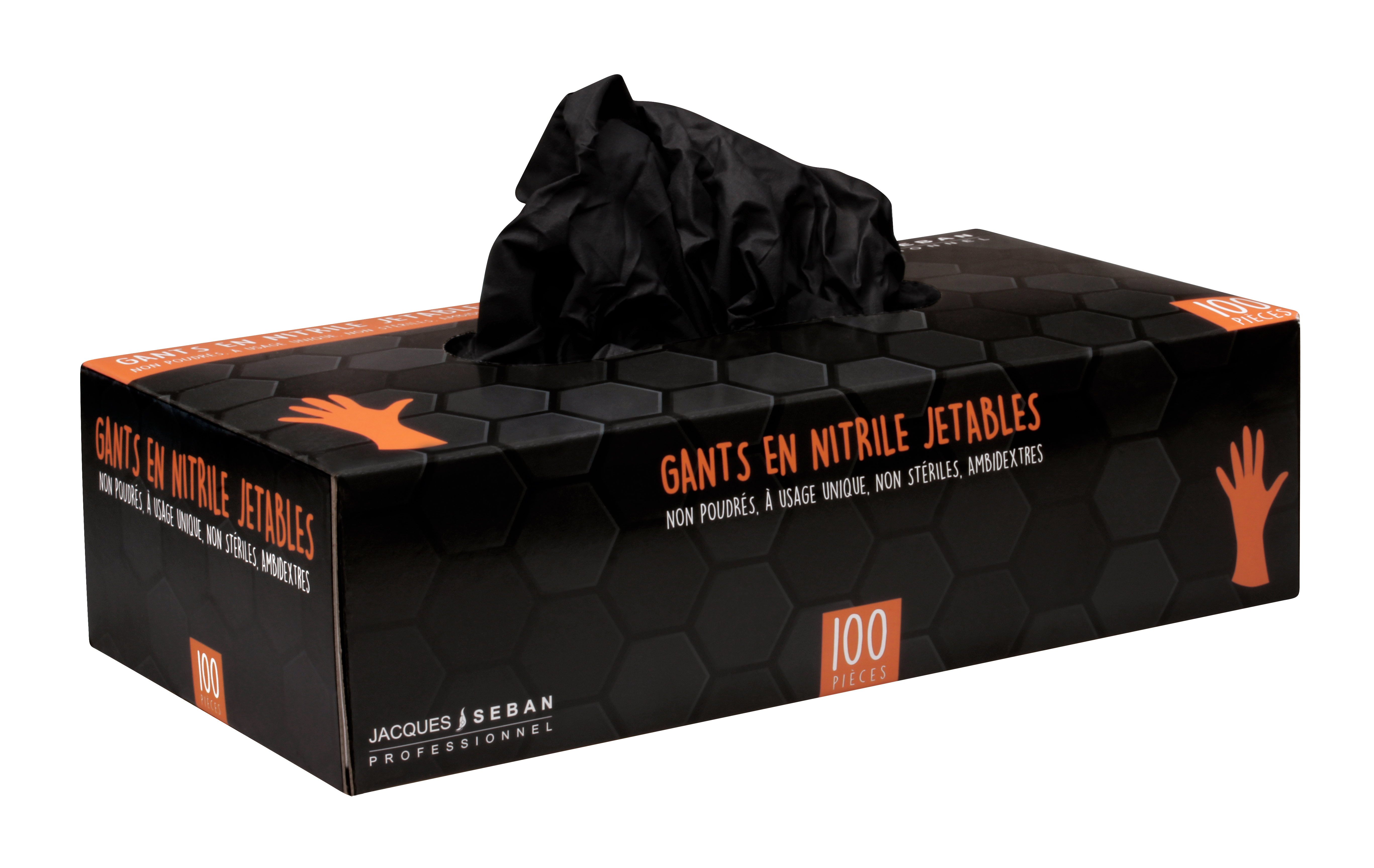 GANTS EN NITRIL NOIRS M